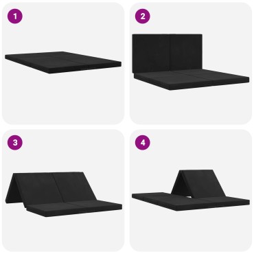 vidaXL Κρεβάτι Καναπέ Αναδιπλούμενο 140x67x15cm Μαύρο