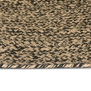 vidaXL Χαλί Περιοχής Φυσικό και Μαύρο 60x400cm Γιούτα
