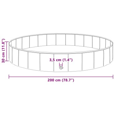 vidaXL Πισίνα Σκύλου Κόκκινο Ø200 x 30 cm Χοντρό PVC