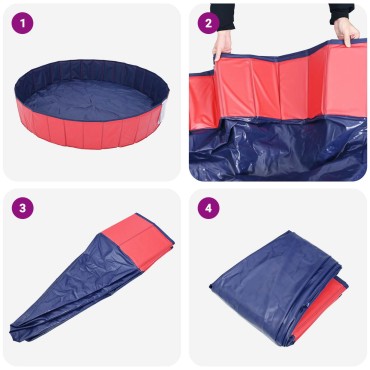 vidaXL Πισίνα Σκύλου Ø300 x 38 cm Χοντρό PVC Κόκκινο