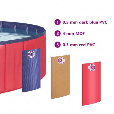 vidaXL Πισίνα Σκύλου Ø300 x 38 cm Χοντρό PVC Κόκκινο