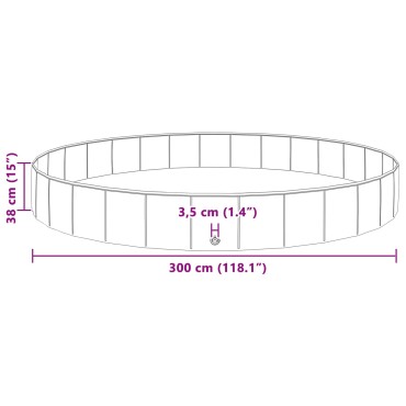 vidaXL Πισίνα Σκύλου Ø300 x 38 cm Χοντρό PVC Κόκκινο