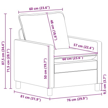 vidaXL Καναπές Taupe 76x81x87,5cm Ύφασμα