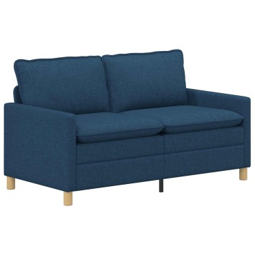 vidaXL Καναπές 2-θέσιο Μπλε 156x81x87,5cm Ύφασμα