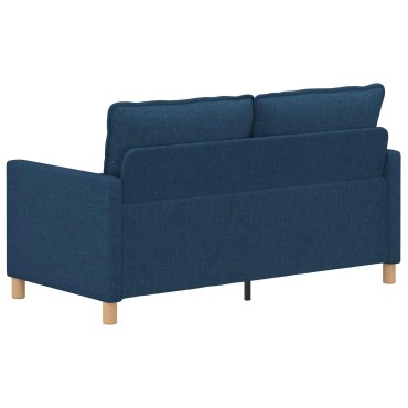 vidaXL Καναπές 2-θέσιο Μπλε 156x81x87,5cm Ύφασμα