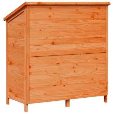 vidaXL Αποθήκη Κήπου Καφέ 106,5 x 56 x 113,5 εκ. Στερεό Ξύλο Πεύκου