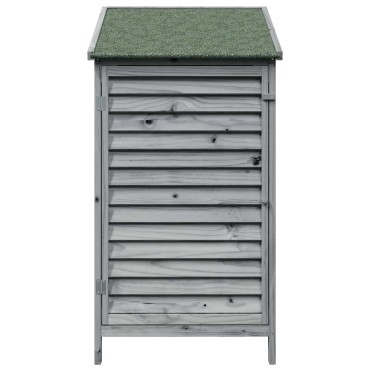 vidaXL Αποθήκη Κήπου Γκρι 59 x 56 x 113,5 εκ Στερεό Ξύλο Πεύκου