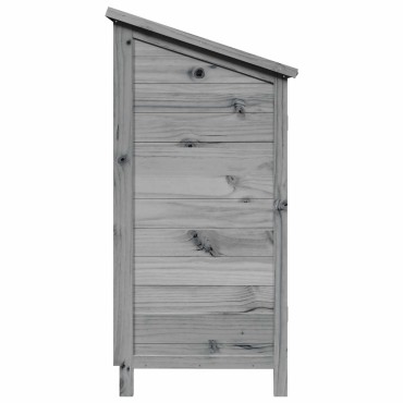 vidaXL Αποθήκη Κήπου Γκρι 59 x 56 x 113,5 εκ Στερεό Ξύλο Πεύκου