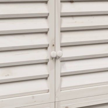 vidaXL Αποθήκη Κήπου Λευκό 106 x 56 x 176,5 εκ Στερεό Ξύλο Πεύκου