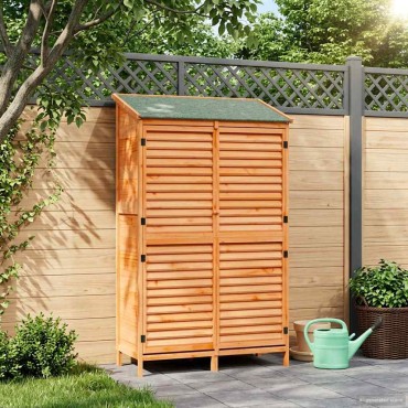 vidaXL Αποθήκη Κήπου Καφέ 106 x 56 x 176,5 εκ Στερεό Ξύλο Πεύκου