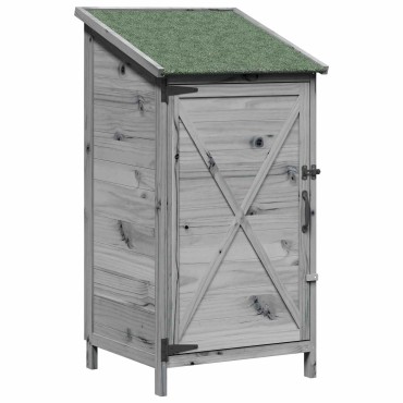 vidaXL Αποθήκη Κήπου Γκρι 59,5 x 56 x 113,5 εκ. Στερεό Ξύλο Πεύκου