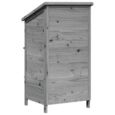 vidaXL Αποθήκη Κήπου Γκρι 59,5 x 56 x 113,5 εκ. Στερεό Ξύλο Πεύκου