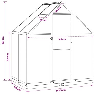 vidaXL Θερμοκήπιο Κήπου 183,5 x 123 x 207 εκ.