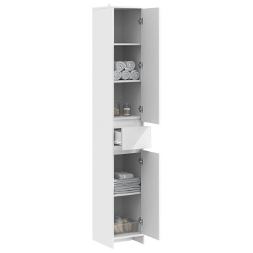 vidaXL Ντουλάπι Μπάνιου Λευκό 30x33x190cm Επεξεργασμένο Ξύλο 1 τεμ.