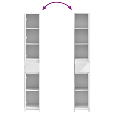 vidaXL Ντουλάπι Μπάνιου Λευκό 30x33x190cm Επεξεργασμένο Ξύλο 1 τεμ.