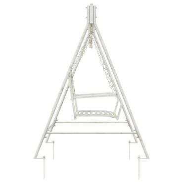 vidaXL Πάγκος Κούνια Ατσάλι 113 x 121,5 x 168 εκ. Αντίκες Λευκό