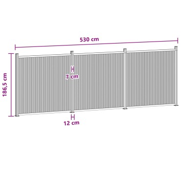 vidaXL Πάνελ Φράχτη 3 τμχ. 530x186,5cm WPC και Αλουμίνιο Μαύρο