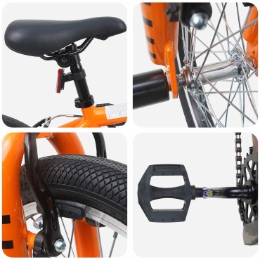 vidaXL BMX Ποδήλατο 16 ίντσες για παιδιά 5-8 ετών Πορτοκαλί