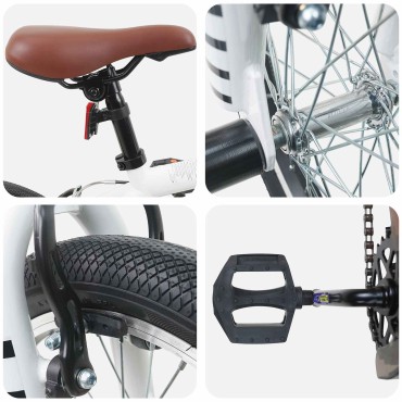 vidaXL BMX Ποδήλατο 16 ίντσες για παιδιά 5-8 ετών Λευκό