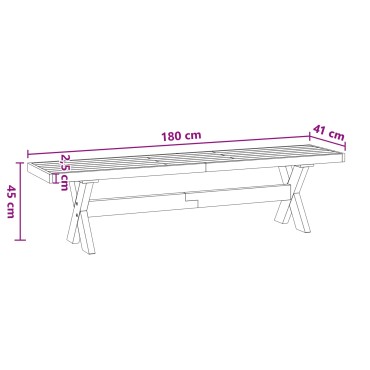 vidaXL Καθιστικό Σαλονιού NOAIN 180x41x45cm Στερεό πεύκο Μαύρο