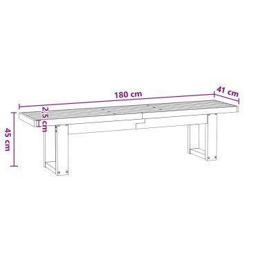 vidaXL Καθιστικό Σαλονιού NOAIN 180x41x45cm Στερεό πεύκο Μαύρο