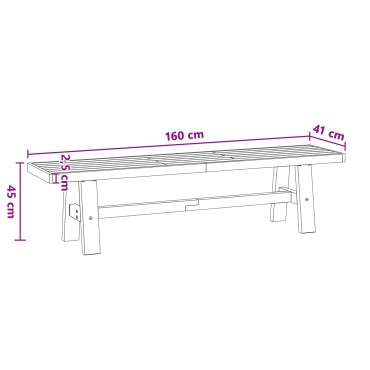 vidaXL Καθιστικό Σαλονιού NOAIN 160x41x45cm Στερεό πεύκο Φυσικό