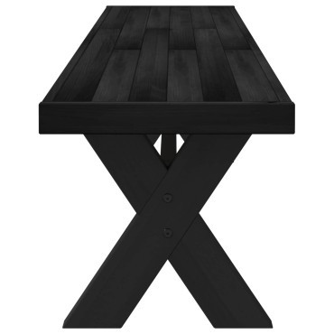 vidaXL Καθιστικό Σαλονιού NOAIN 160x41x45cm Στερεό πεύκο Μαύρο