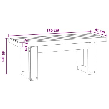 vidaXL Καθιστικό Σαλονιού NOAIN 120x41x45cm Στερεό πεύκο Μαύρο