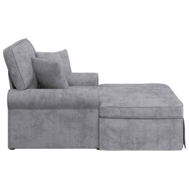 vidaXL Τσέιζ Λαζού με Φούστα Ανοιχτό γκρι 157x91x91cm ARES