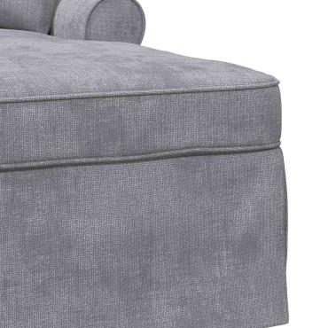 vidaXL Τσέιζ Λαζού με Φούστα Ανοιχτό γκρι 157x91x91cm ARES