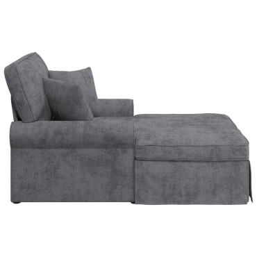 vidaXL Τσέιζ Λαζού με Φούστα Σκούρο Γκρι 157x91x91cm ARES