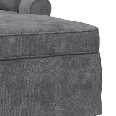 vidaXL Τσέιζ Λαζού με Φούστα Σκούρο Γκρι 157x91x91cm ARES