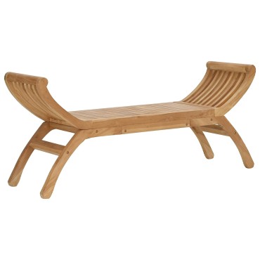 vidaXL Παγκάκι κήπου 2 -Seater Στερεό Ξύλο Τίκ Φυσικό 126x35x55cm 1 τεμ.
