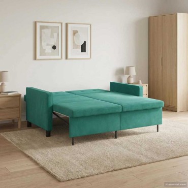 vidaXL Κρεβάτι καναπές Τιρκουάζ Ύφασμα 154x94,5x80,5cm