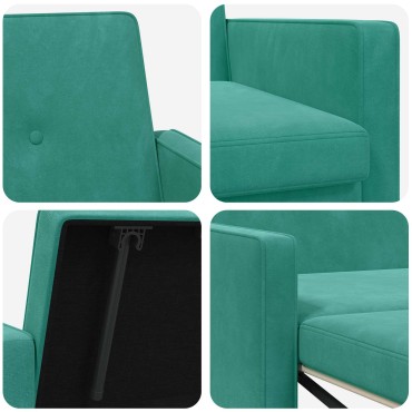 vidaXL Κρεβάτι καναπές Τιρκουάζ Ύφασμα 154x94,5x80,5cm
