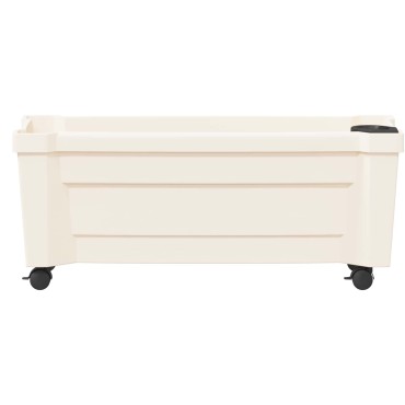 vidaXL Γλάστρα Calypso με Ρόδες Λευκό 79 x 35 x 33 εκ PP