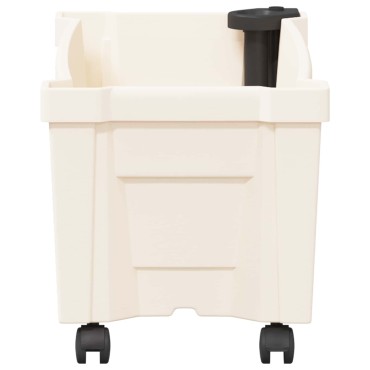 vidaXL Γλάστρα Calypso με Ρόδες Λευκό 79 x 35 x 33 εκ PP