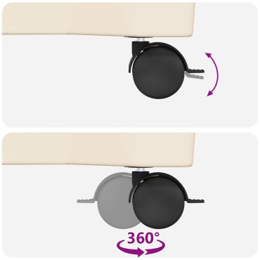 vidaXL Γλάστρα Calypso με Ρόδες Λευκό 79 x 35 x 33 εκ PP