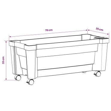 vidaXL Γλάστρα Calypso με Ρόδες Λευκό 79 x 35 x 33 εκ PP