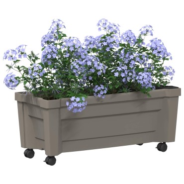 vidaXL Γλάστρα Calypso με Ρόδες Γκρι 79 x 35 x 33 εκ PP
