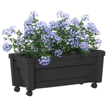 vidaXL Γλάστρα Calypso με Ρόδες Ανθρακί 79 x 35 x 33 εκ PP