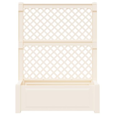 vidaXL Μεγάλη Γλάστρα με Στήριγμα Λευκό 99,5 x 43 x 133,5 εκ PP