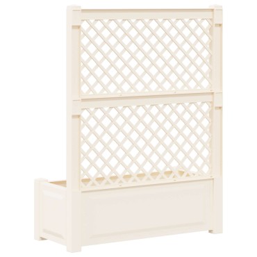 vidaXL Μεγάλη Γλάστρα με Στήριγμα Λευκό 99,5 x 43 x 133,5 εκ PP