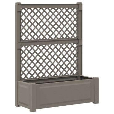 vidaXL Μεγάλη Γλάστρα με Στήριγμα Γκρι 99,5 x 43 x 133,5 εκ PP