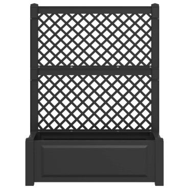 vidaXL Μεγάλη Γλάστρα με Στήριγμα Ανθρακί 99,5 x 43 x 133,5 εκ PP