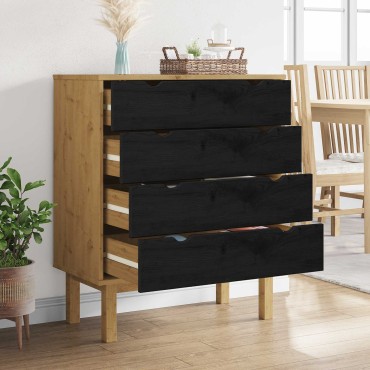 vidaXL Κουτί με συρτάρια με συρτάρι OTTA Μαύρο 76,5x39,5x90cm