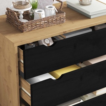 vidaXL Κουτί με συρτάρια με συρτάρι OTTA Μαύρο 76,5x39,5x90cm
