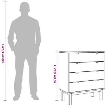 vidaXL Κουτί με συρτάρια με συρτάρι OTTA Μαύρο 76,5x39,5x90cm