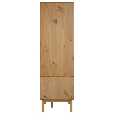 vidaXL Ντουλάπι OTTA Μαύρο 76,5x53x172cm Μασίφ Ξύλο Πεύκου