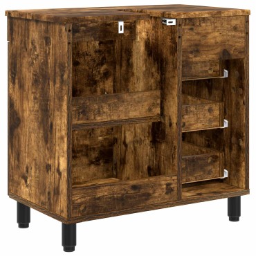 vidaXL Έπιπλο μπάνιου Καπνισμένο Ξύλο Δρυός 60x35x60cm 1 τεμ.